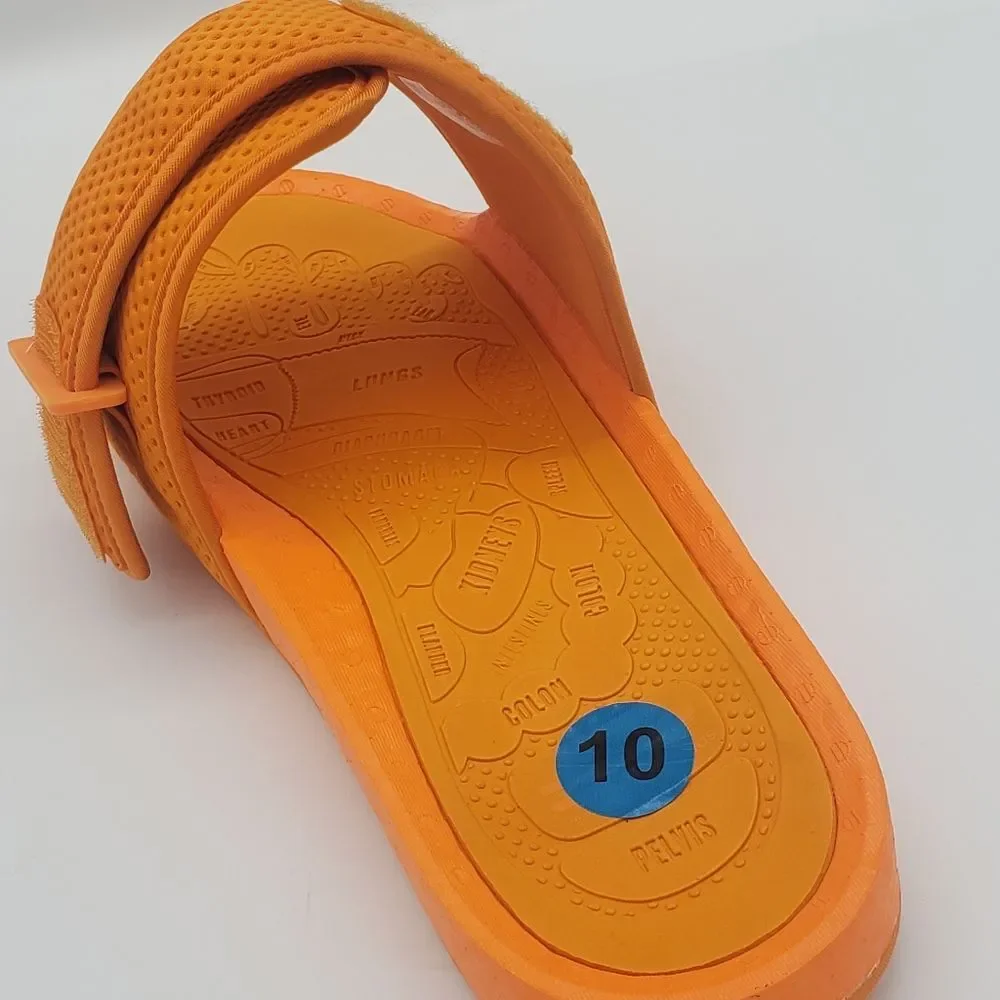 Orange Adidas HU Slides with Adjustable Straps - Size 10